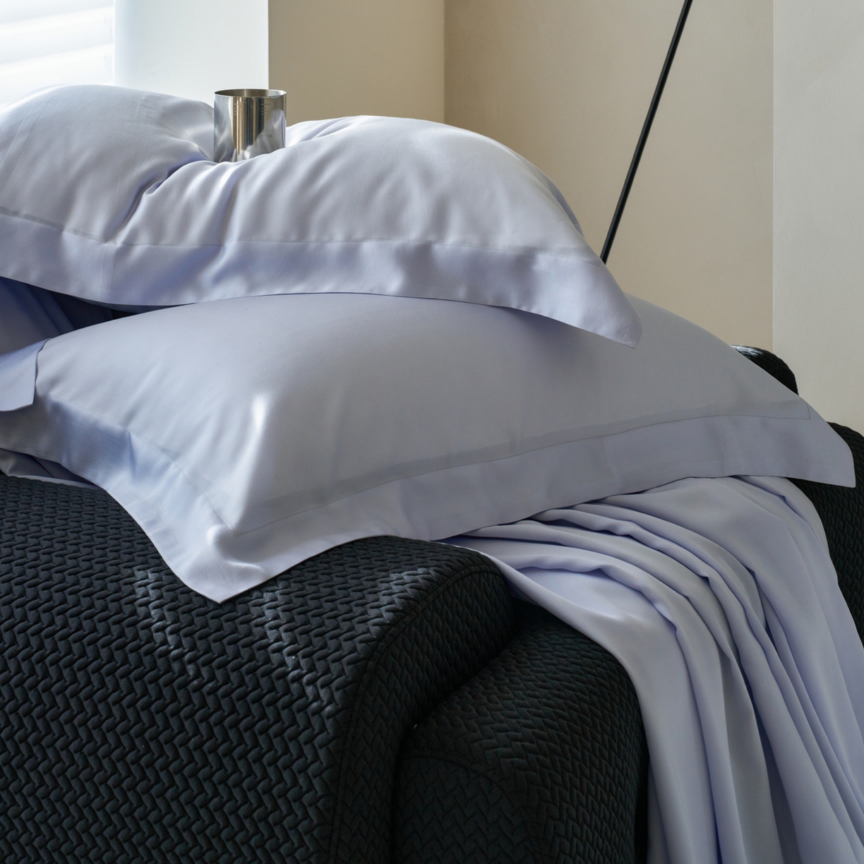 91家纺网 家纺一手货源 找家纺 简纯主义 2026新款100S超细旦进口兰精天丝单枕套枕套单件 云醉了