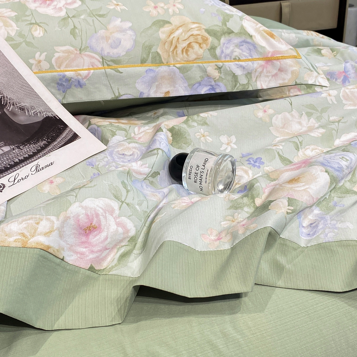 91家纺网 家纺一手货源 找家纺 佳品居 2026新款凉感天丝棉印花系列水洗真丝夏被四件套 莫奈花园-绿