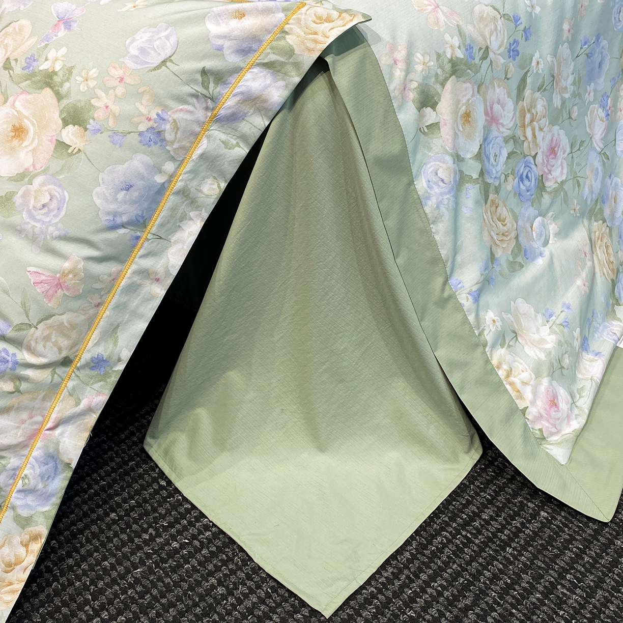 91家纺网 家纺一手货源 找家纺 佳品居 2026新款凉感天丝棉印花系列水洗真丝夏被四件套 莫奈花园-绿