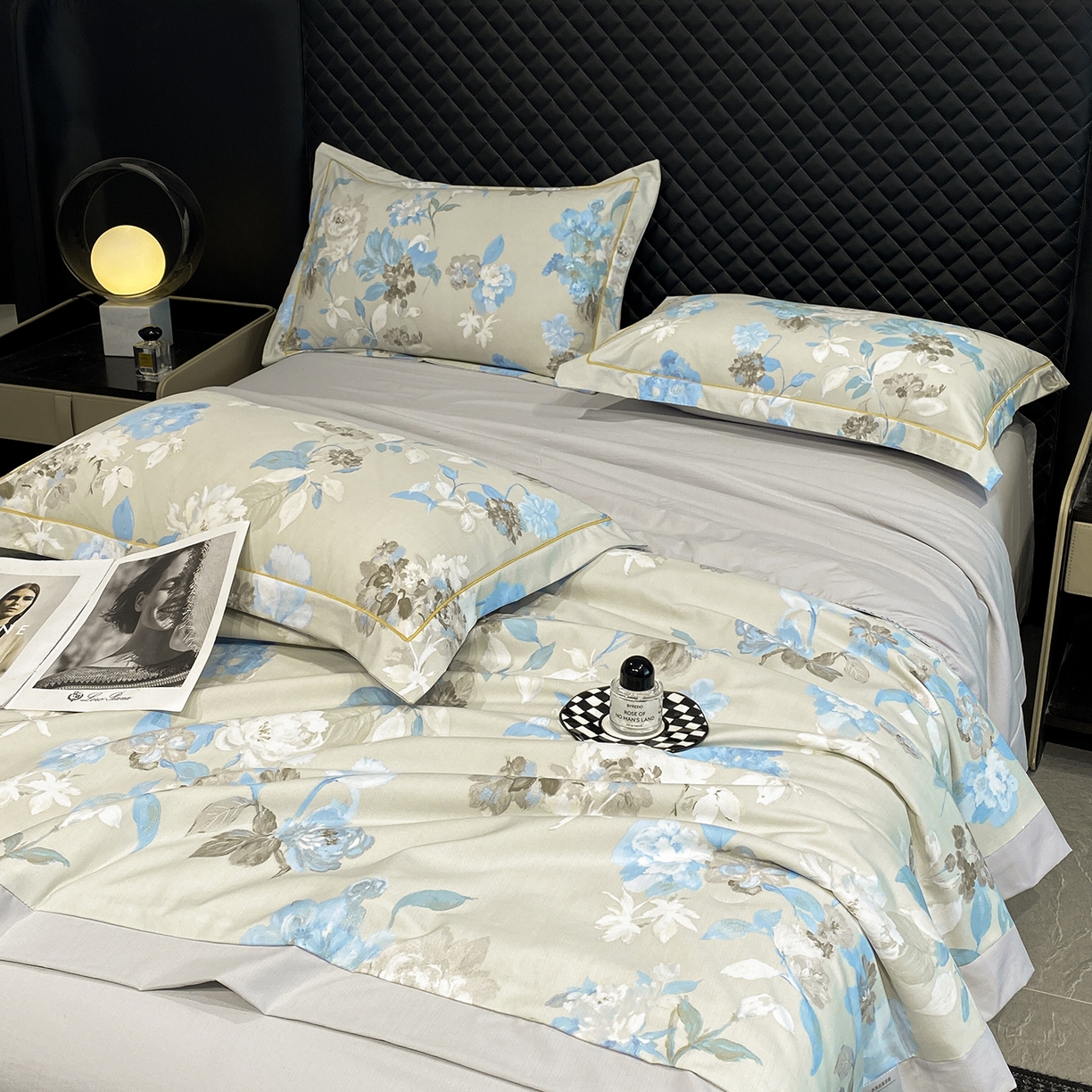 91家纺网 家纺一手货源 找家纺 佳品居 2026新款凉感天丝棉印花系列水洗真丝夏被四件套 南齐