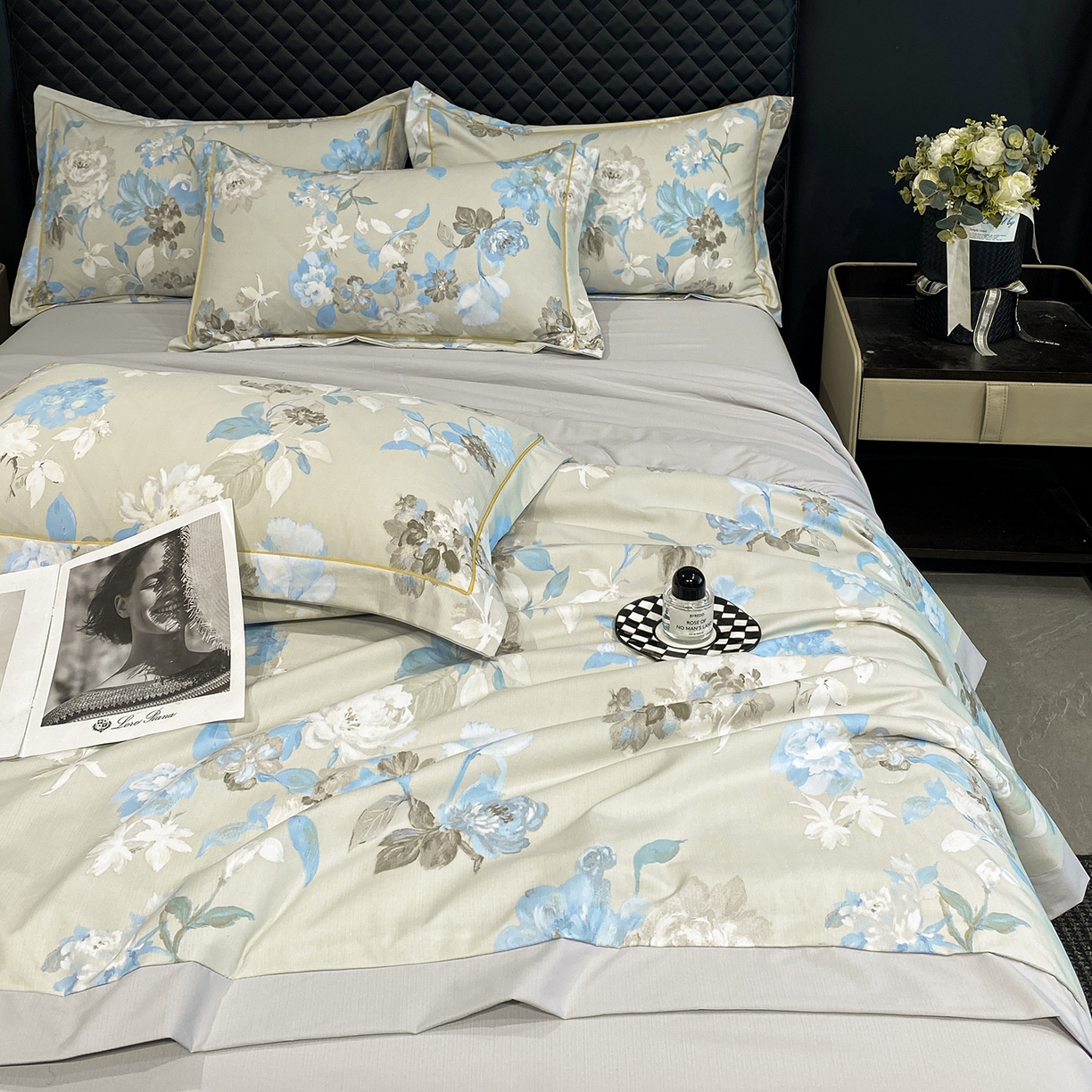 91家纺网 家纺一手货源 找家纺 佳品居 2026新款凉感天丝棉印花系列水洗真丝夏被四件套 南齐