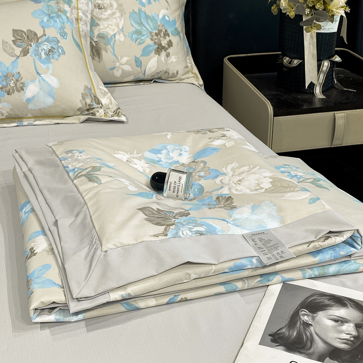 91家纺网 家纺一手货源 找家纺 佳品居 2026新款凉感天丝棉印花系列水洗真丝夏被四件套 南齐