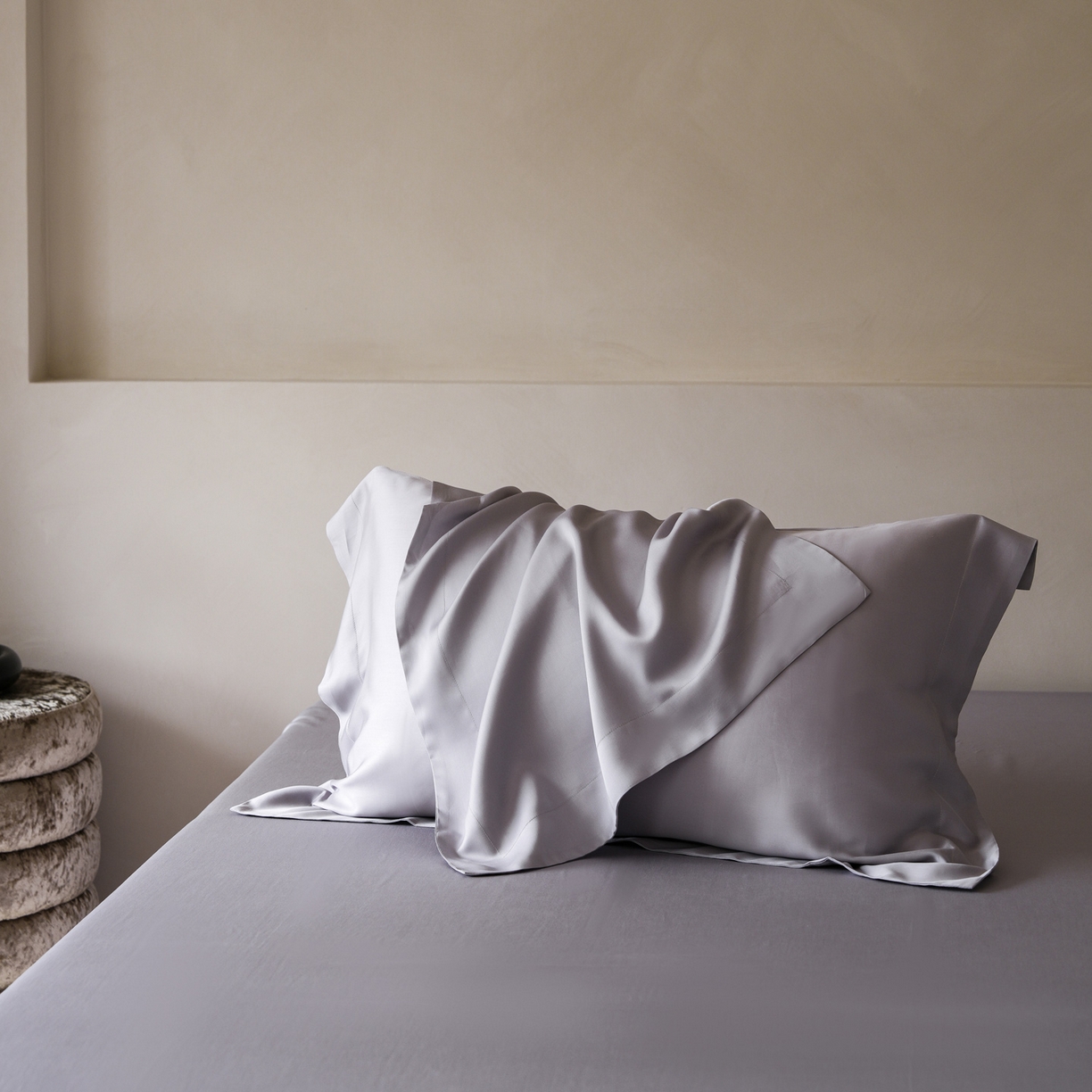 简纯主义 2026新款100S超细旦进口兰精天丝单枕套枕套单件 紫砂灰