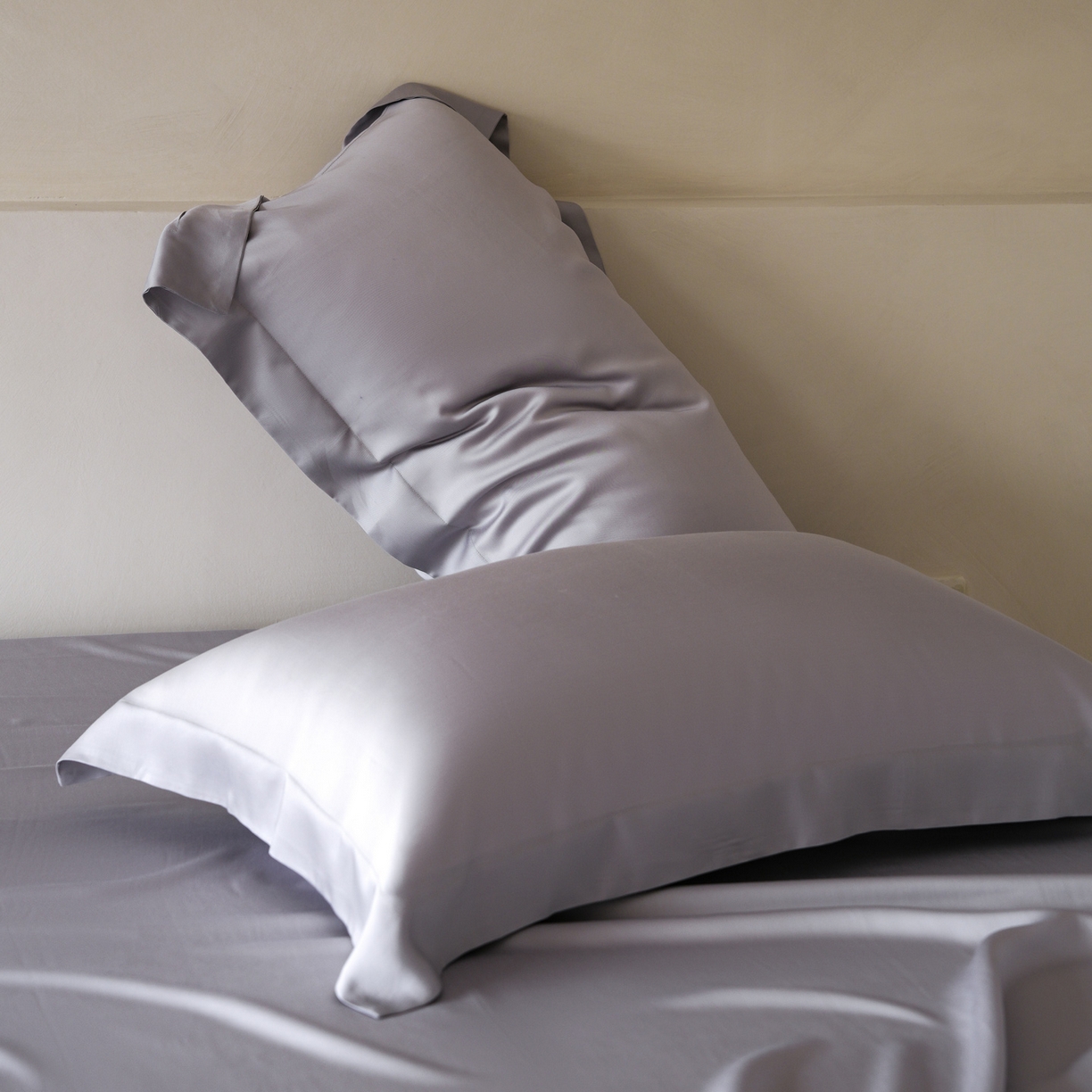 91家纺网 家纺一手货源 找家纺 简纯主义 2026新款100S超细旦进口兰精天丝单枕套枕套单件 紫砂灰