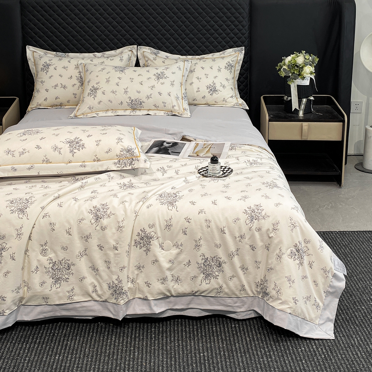 91家纺网 家纺一手货源 找家纺 佳品居 2026新款凉感天丝棉印花系列水洗真丝夏被四件套 南洋假日