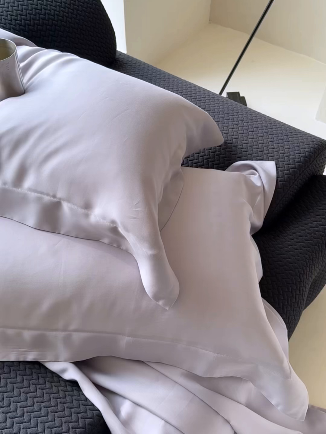 91家纺网 家纺一手货源 找家纺 简纯主义 2026新款100S超细旦进口兰精天丝单枕套枕套单件 紫砂灰