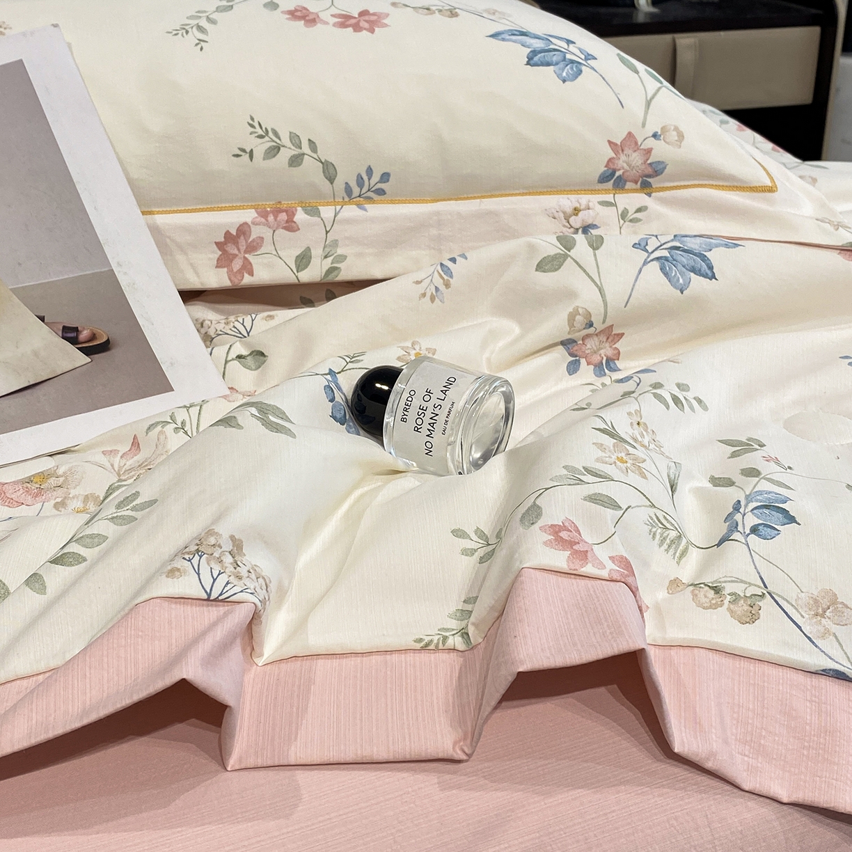 91家纺网 家纺一手货源 找家纺 佳品居 2026新款凉感天丝棉印花系列水洗真丝夏被四件套 未央