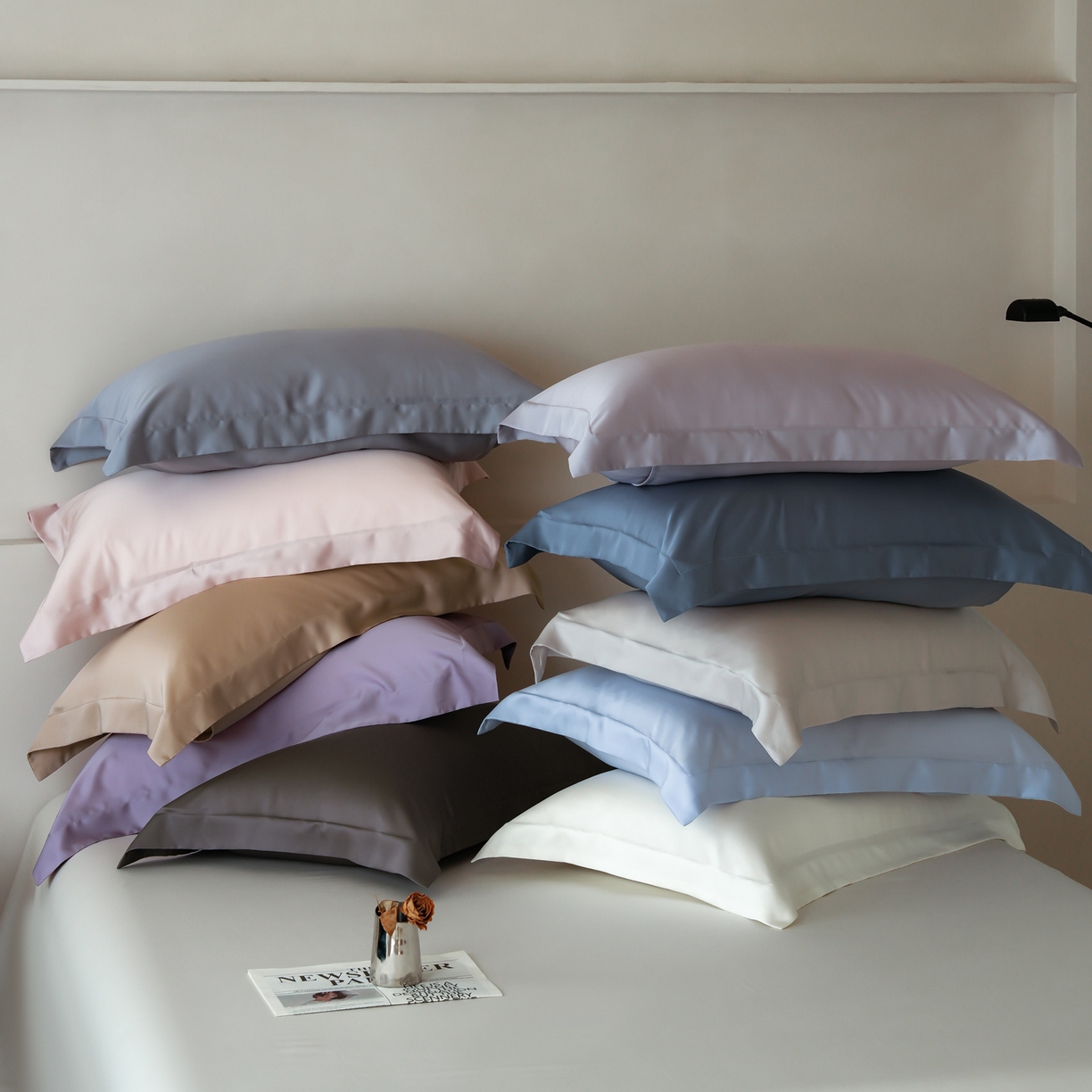 91家纺网 家纺一手货源 找家纺 简纯主义 2026新款100S超细旦进口兰精天丝单枕套枕套单件 组合图仅供展示-不可下单