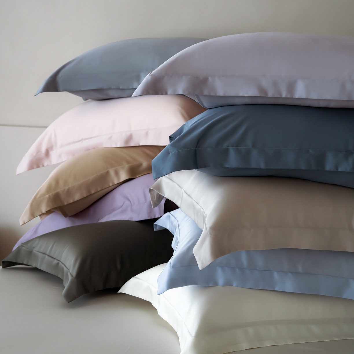 91家纺网 家纺一手货源 找家纺 简纯主义 2026新款100S超细旦进口兰精天丝单枕套枕套单件 组合图仅供展示-不可下单