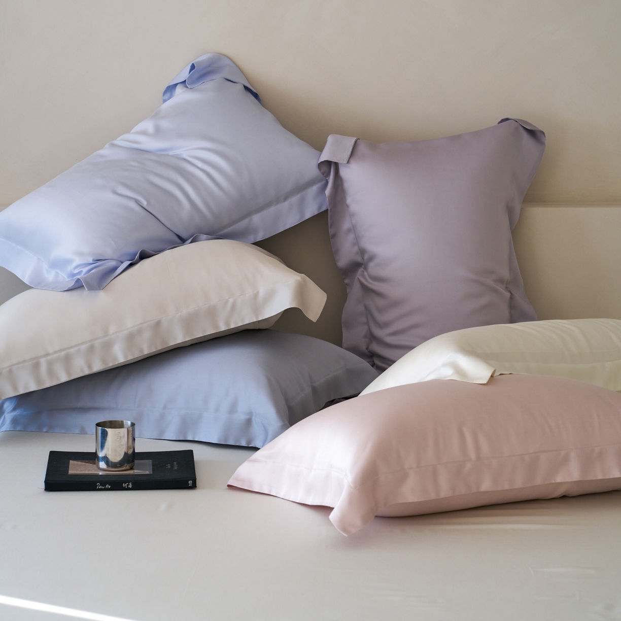 91家纺网 家纺一手货源 找家纺 简纯主义 2026新款100S超细旦进口兰精天丝单枕套枕套单件 组合图仅供展示-不可下单