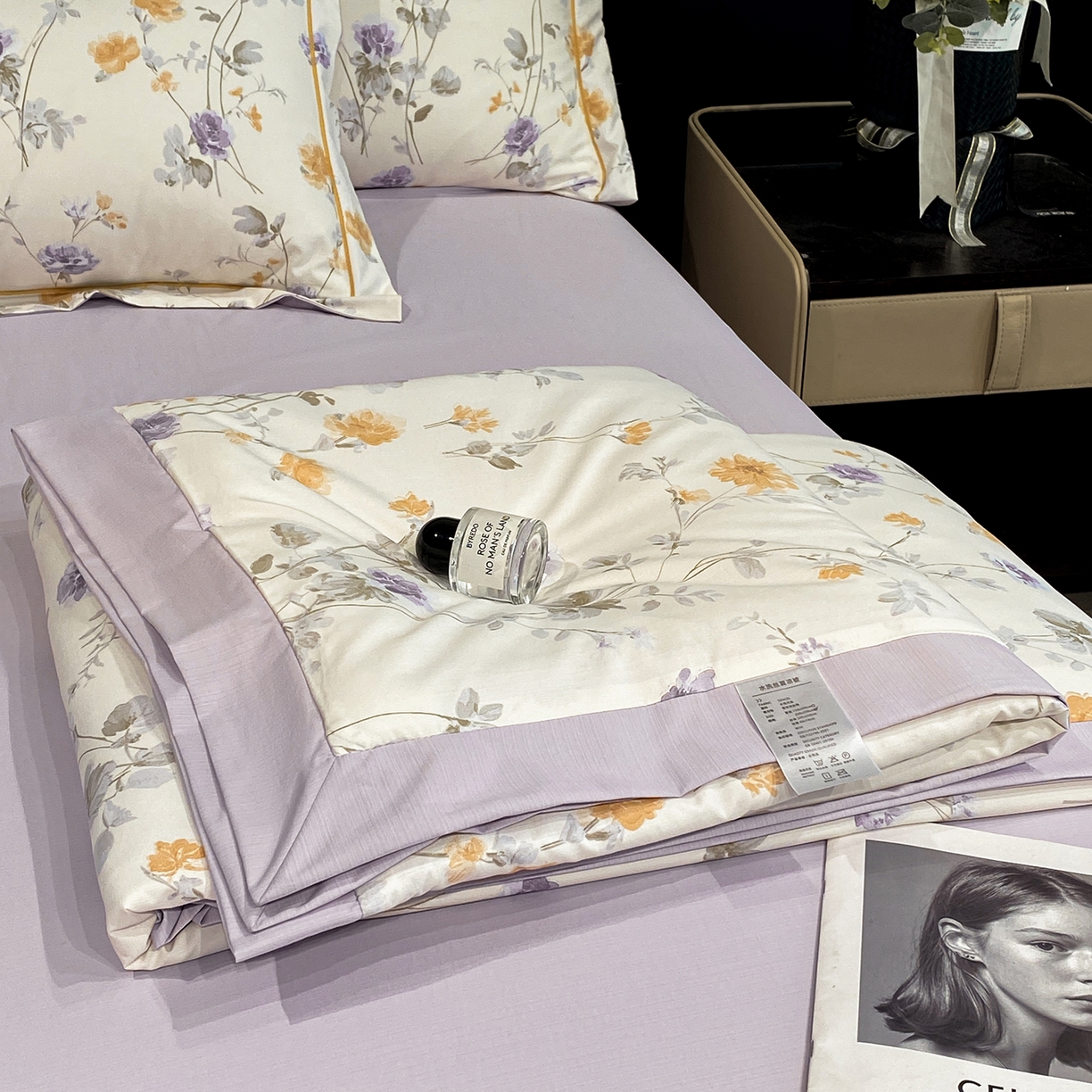 91家纺网 家纺一手货源 找家纺 佳品居 2026新款凉感天丝棉印花系列水洗真丝夏被四件套 雅枝