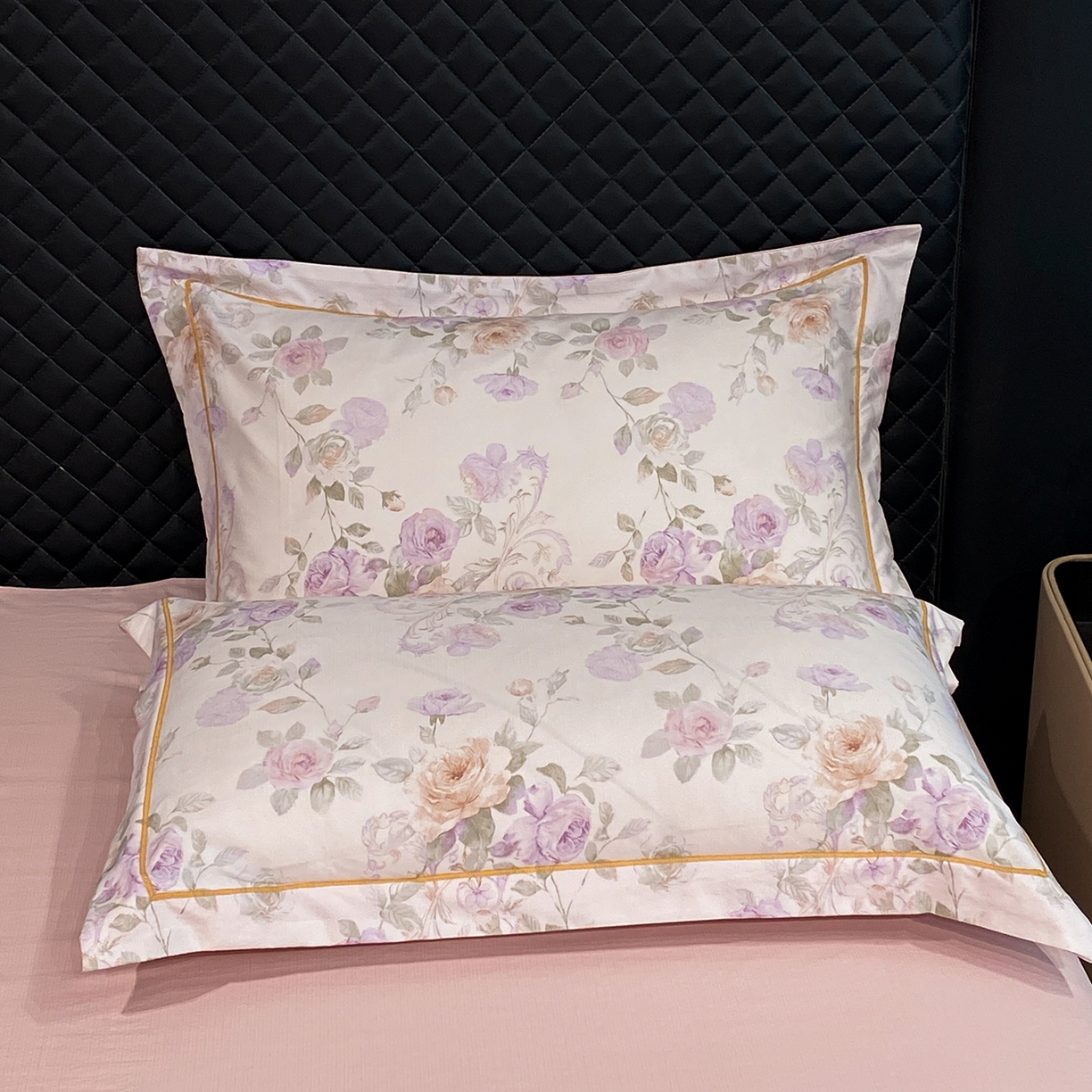 91家纺网 家纺一手货源 找家纺 佳品居 2026新款凉感天丝棉印花系列水洗真丝夏被四件套 伊莉莎-粉