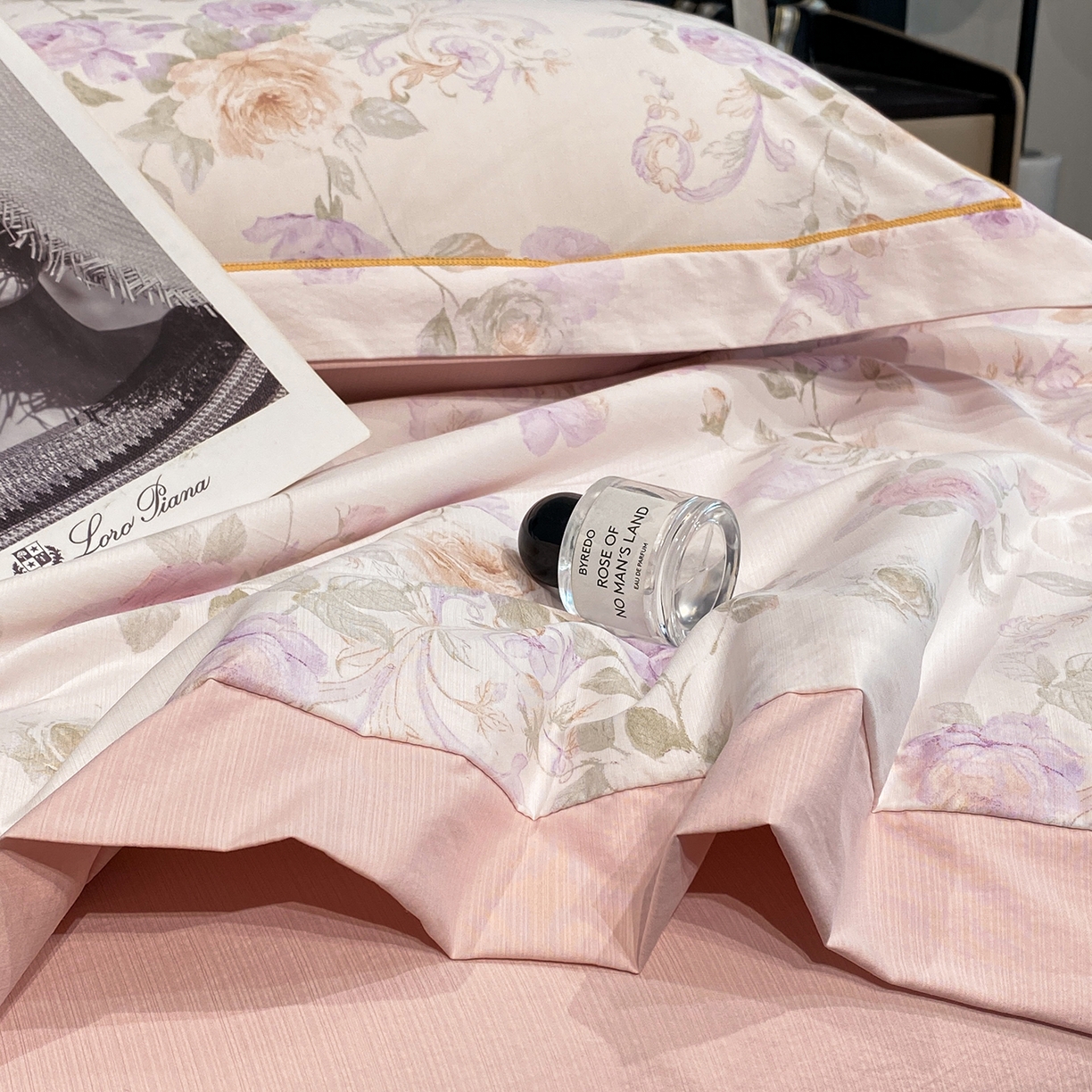 91家纺网 家纺一手货源 找家纺 佳品居 2026新款凉感天丝棉印花系列水洗真丝夏被四件套 伊莉莎-粉