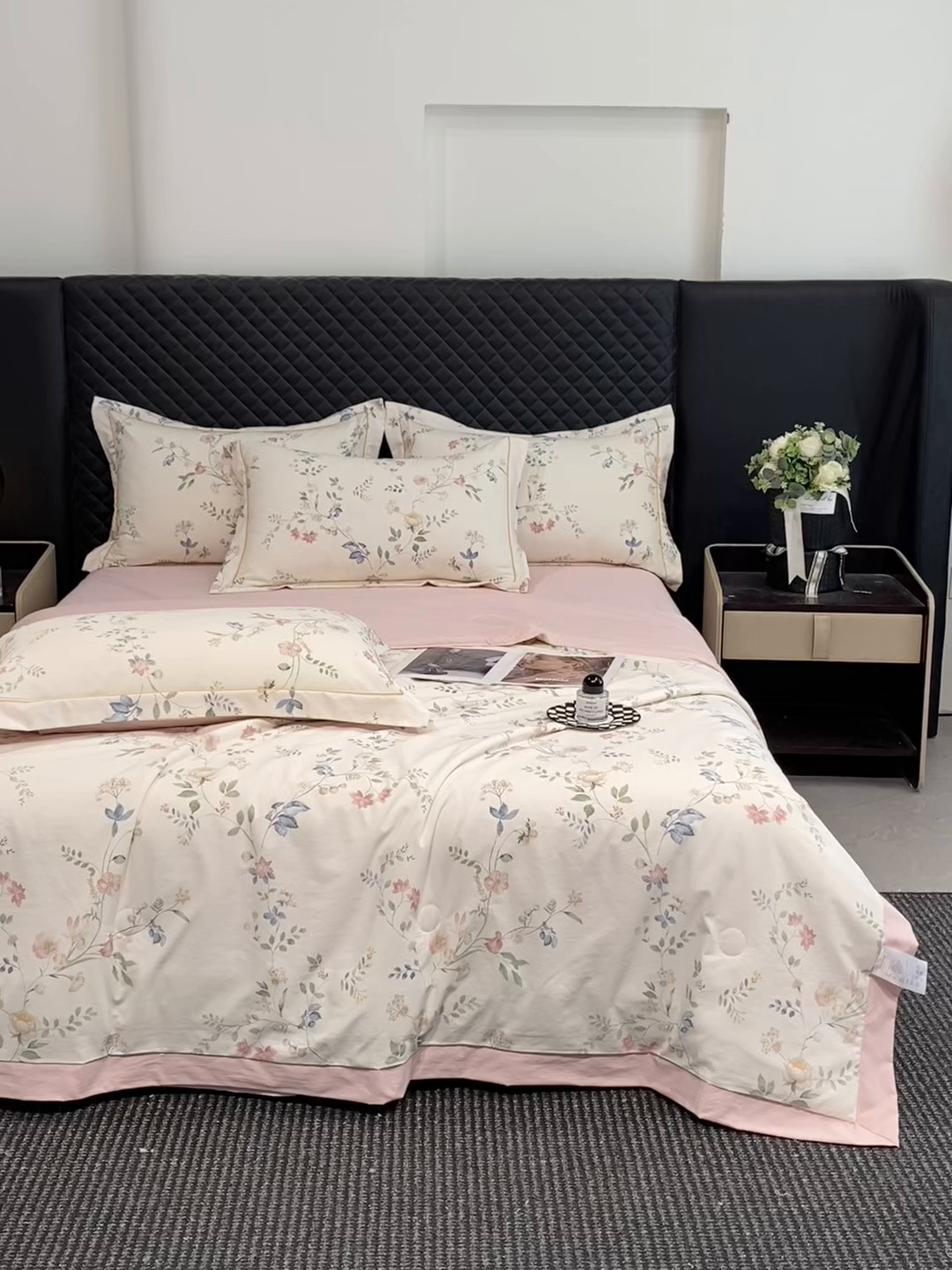 91家纺网 家纺一手货源 找家纺 佳品居 2026新款凉感天丝棉印花系列水洗真丝夏被四件套 未央