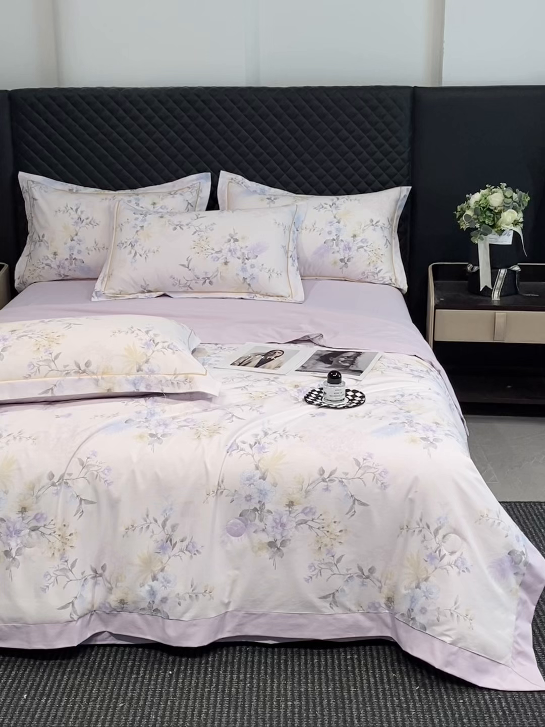 91家纺网 家纺一手货源 找家纺 佳品居 2026新款凉感天丝棉印花系列水洗真丝夏被四件套 华尔兹