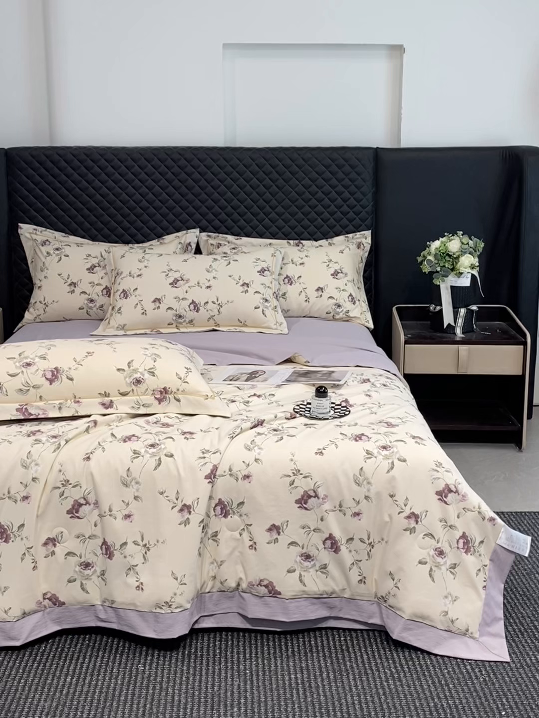 91家纺网 家纺一手货源 找家纺 佳品居 2026新款凉感天丝棉印花系列水洗真丝夏被四件套 安妮