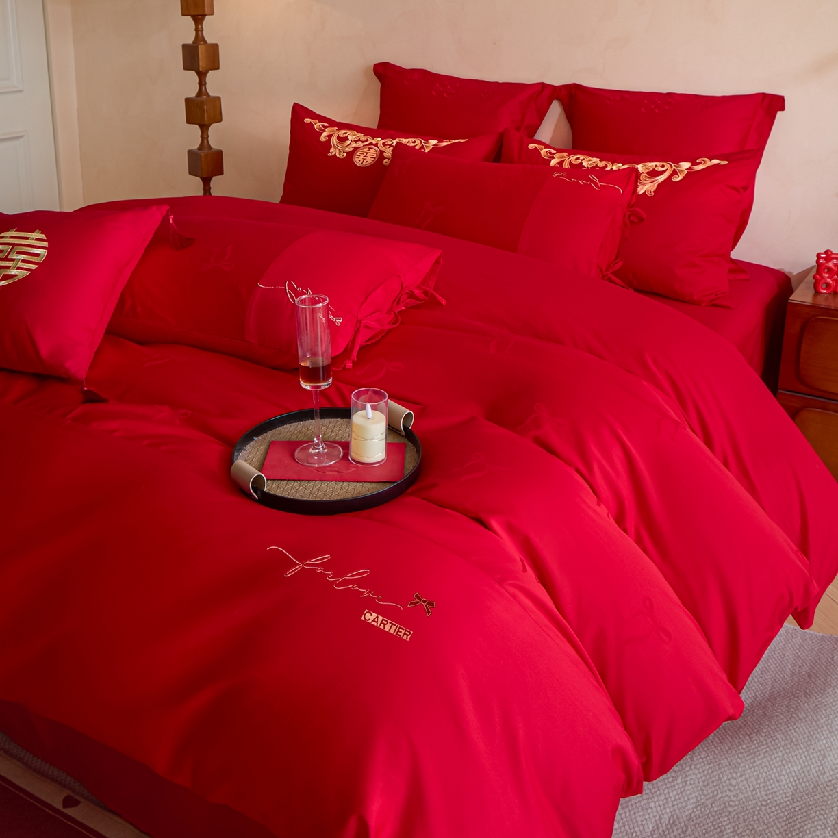 91家纺网 家纺一手货源 找家纺 （总）东方合美（原：皇家传奇） 2026新款长绒棉轻奢婚庆四件套