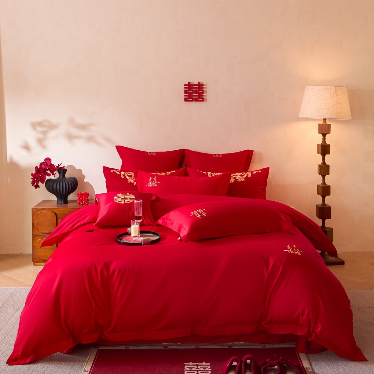 91家纺网 家纺一手货源 找家纺 （总）东方合美（原：皇家传奇） 2026新款长绒棉轻奢婚庆四件套