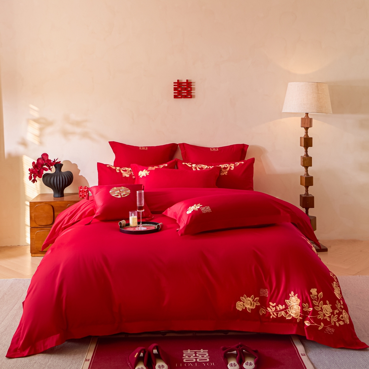 91家纺网 家纺一手货源 找家纺 （总）东方合美（原：皇家传奇） 2026新款长绒棉轻奢婚庆四件套