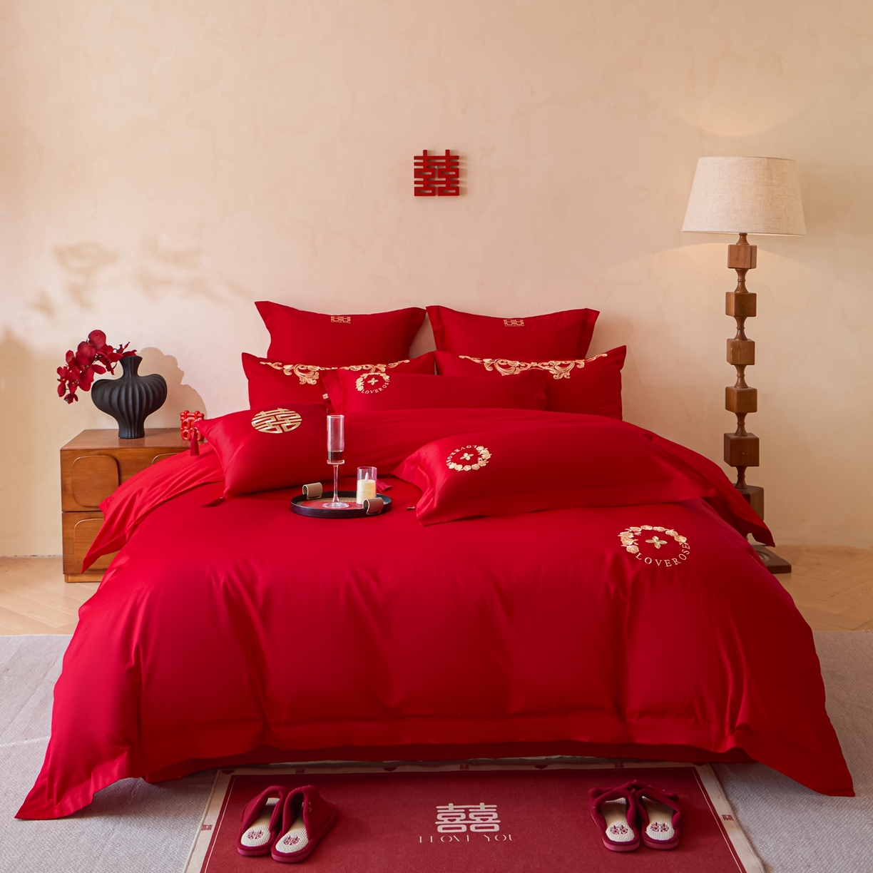 东方合美（原：皇家传奇） 2026新款长绒棉轻奢婚庆四件套 路易之恋