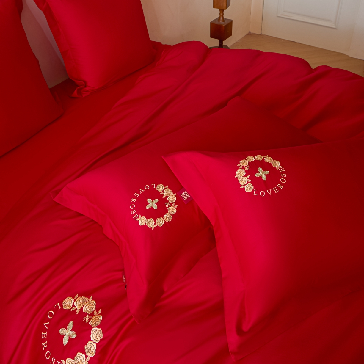 91家纺网 家纺一手货源 找家纺 东方合美（原：皇家传奇） 2026新款长绒棉轻奢婚庆四件套 路易之恋