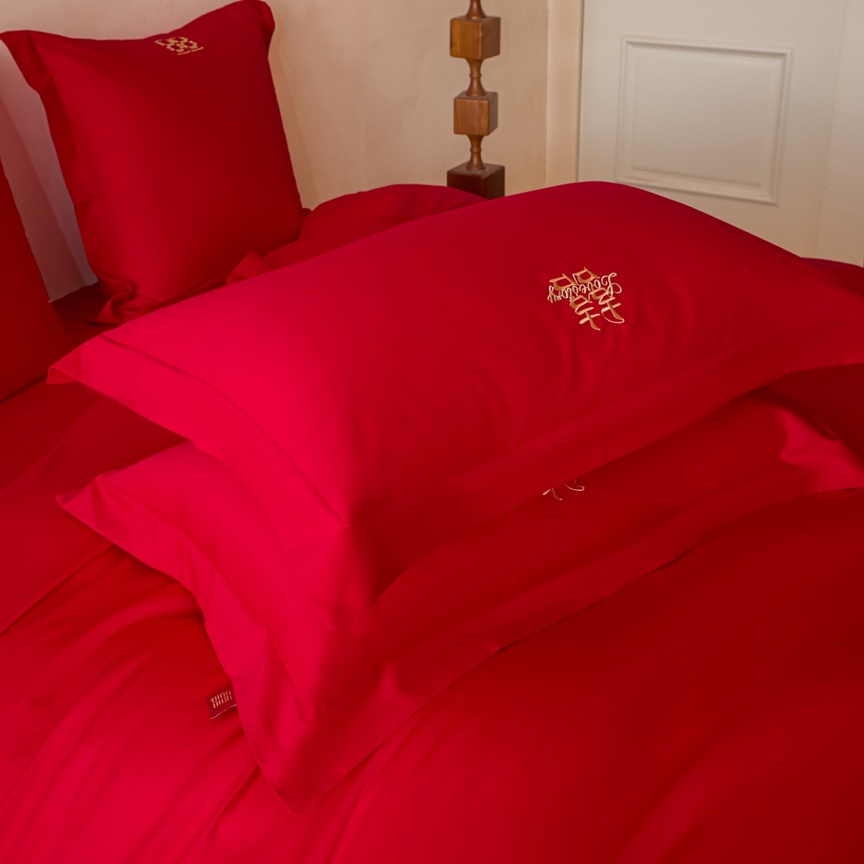 91家纺网 家纺一手货源 找家纺 东方合美（原：皇家传奇） 2026新款长绒棉轻奢婚庆四件套 两小无猜