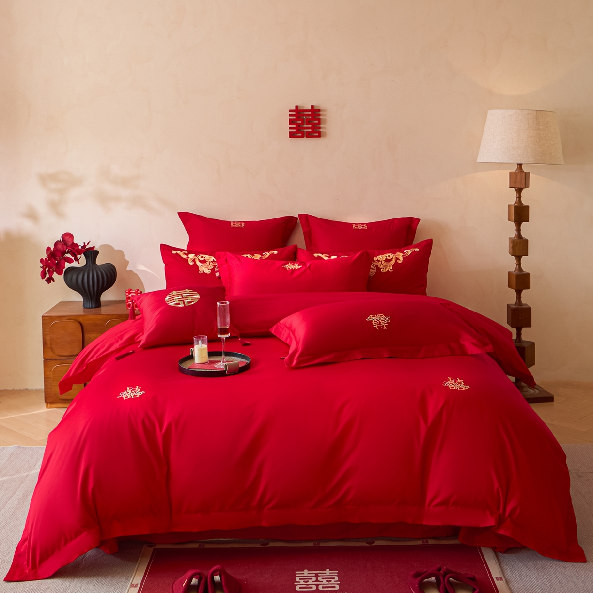 东方合美（原：皇家传奇） 2026新款长绒棉轻奢婚庆四件套 两小无猜