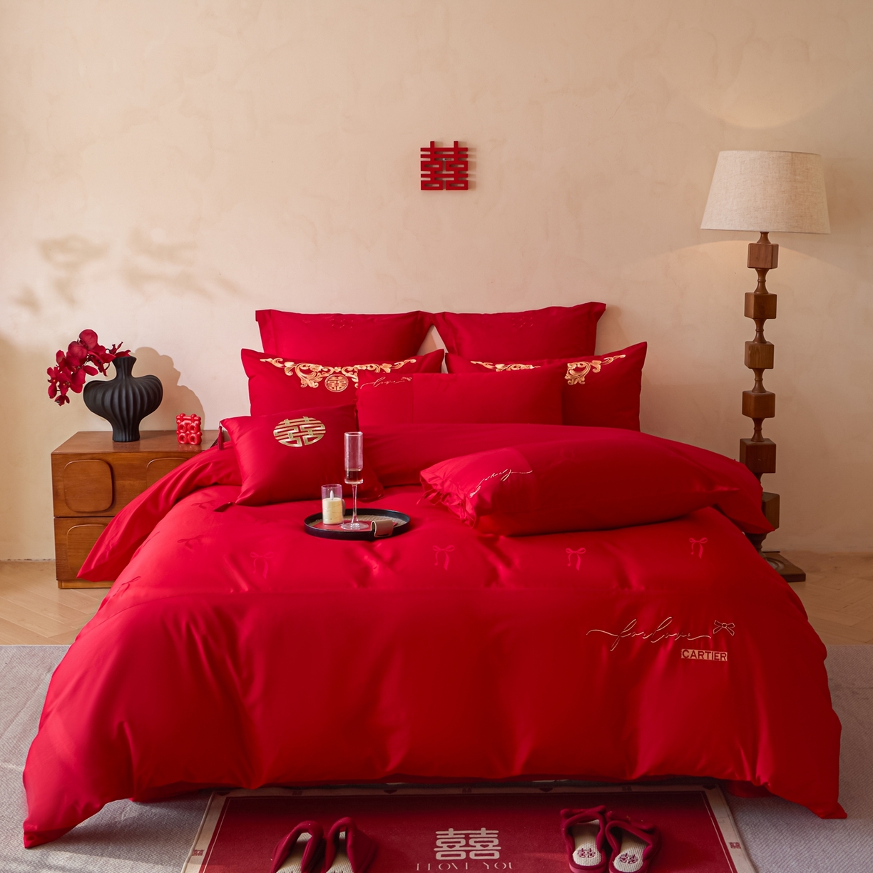 东方合美（原：皇家传奇） 2026新款长绒棉轻奢婚庆四件套 爱予