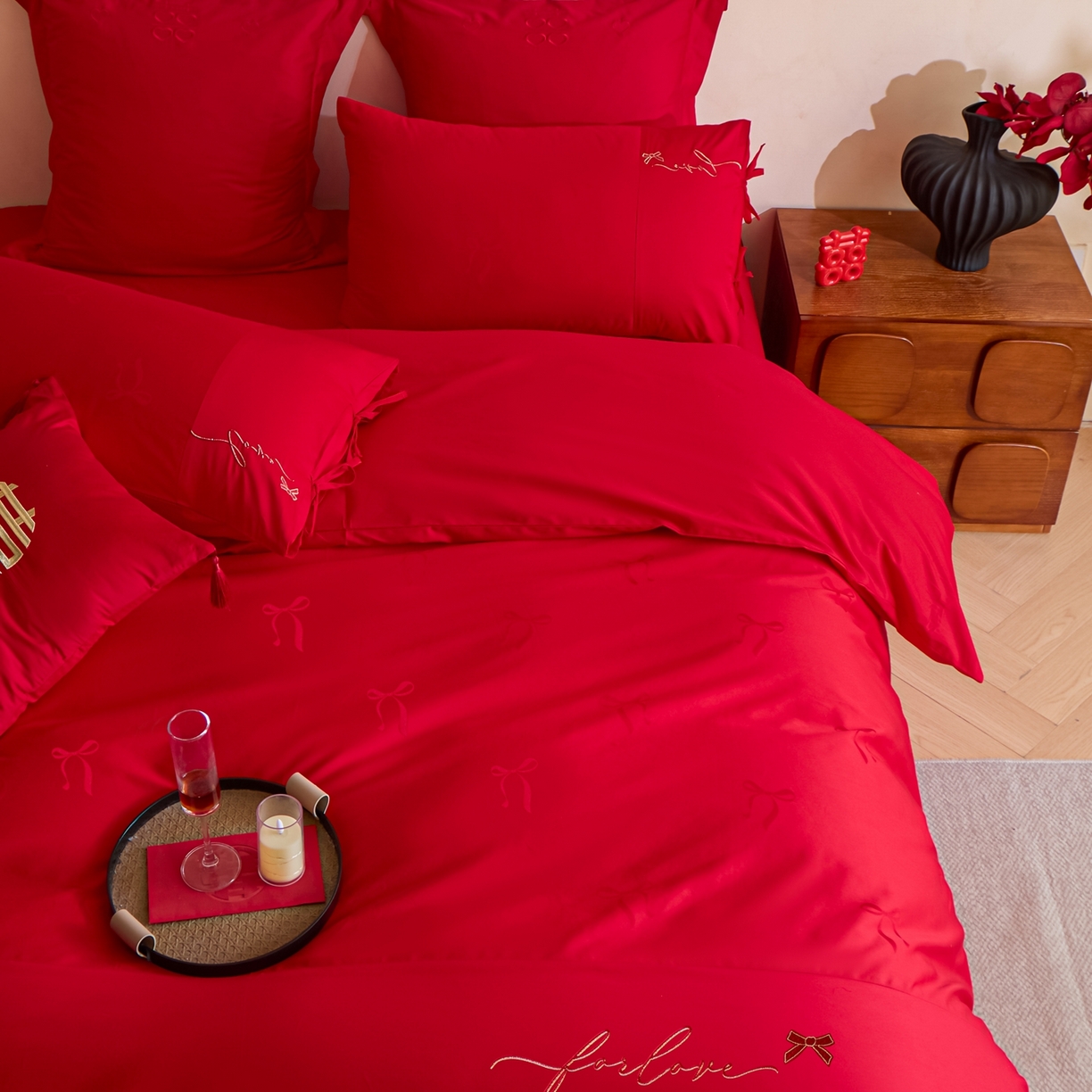 91家纺网 家纺一手货源 找家纺 东方合美（原：皇家传奇） 2026新款长绒棉轻奢婚庆四件套 爱予