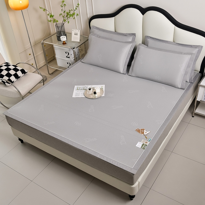 91家纺网 家纺一手货源 找家纺 小牛席业 2026新款迪恩冷感豆豆席凉席席子系列 迪恩冷感豆豆席-灰色