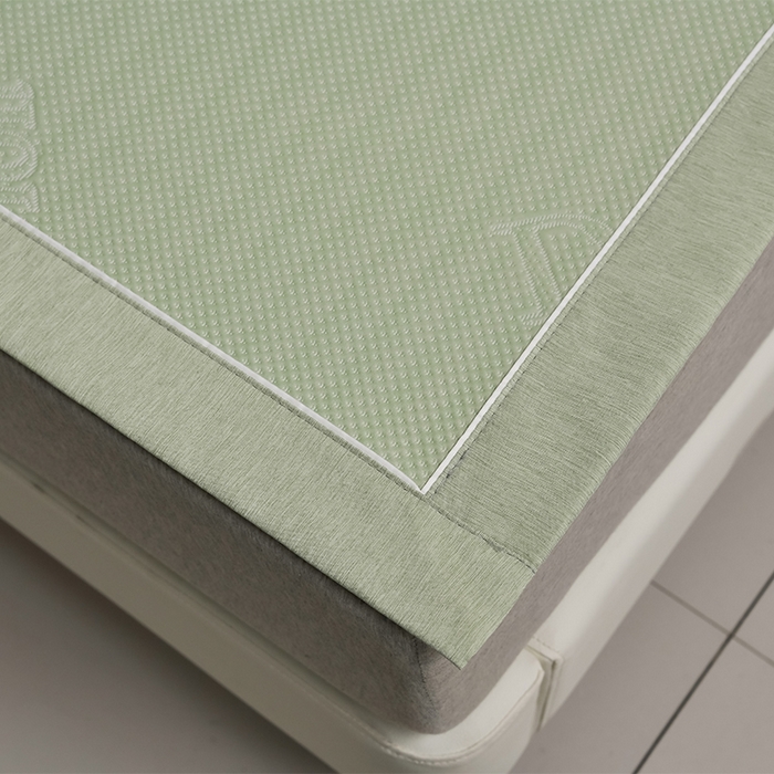 91家纺网 家纺一手货源 找家纺 小牛席业 2026新款迪恩冷感豆豆席凉席席子系列 迪恩冷感豆豆席-绿色