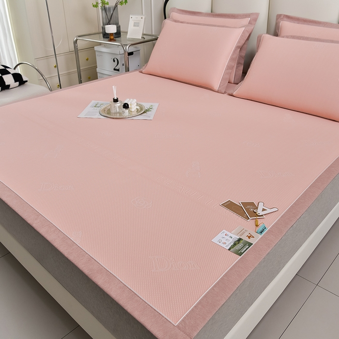 91家纺网 家纺一手货源 找家纺 小牛席业 2026新款迪恩冷感豆豆席凉席席子系列 迪恩冷感豆豆席-粉色