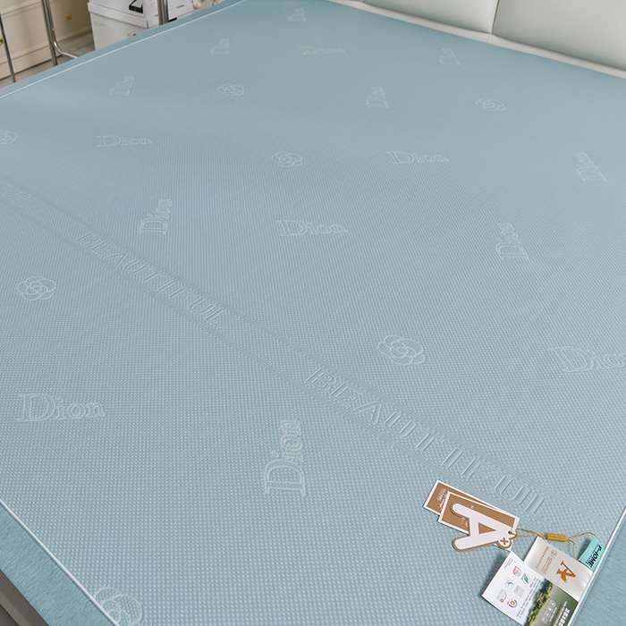 91家纺网 家纺一手货源 找家纺 小牛席业 2026新款迪恩冷感豆豆席凉席席子系列 迪恩冷感豆豆席-蓝色