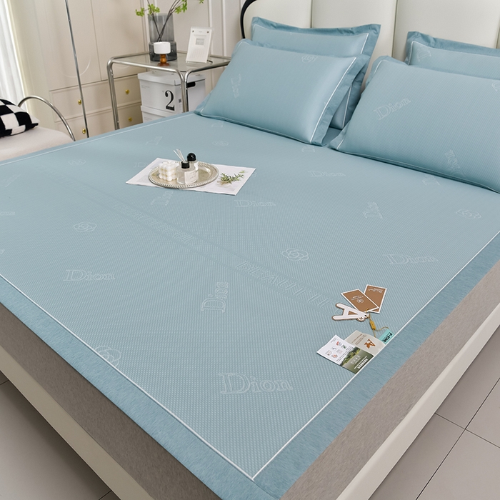 91家纺网 家纺一手货源 找家纺 小牛席业 2026新款迪恩冷感豆豆席凉席席子系列 迪恩冷感豆豆席-蓝色