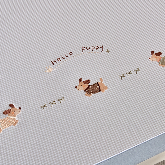 91家纺网 家纺一手货源 找家纺 小牛席业 2026新款腊肠狗绣花凉感冰丝席凉席席子 腊肠狗-香槟