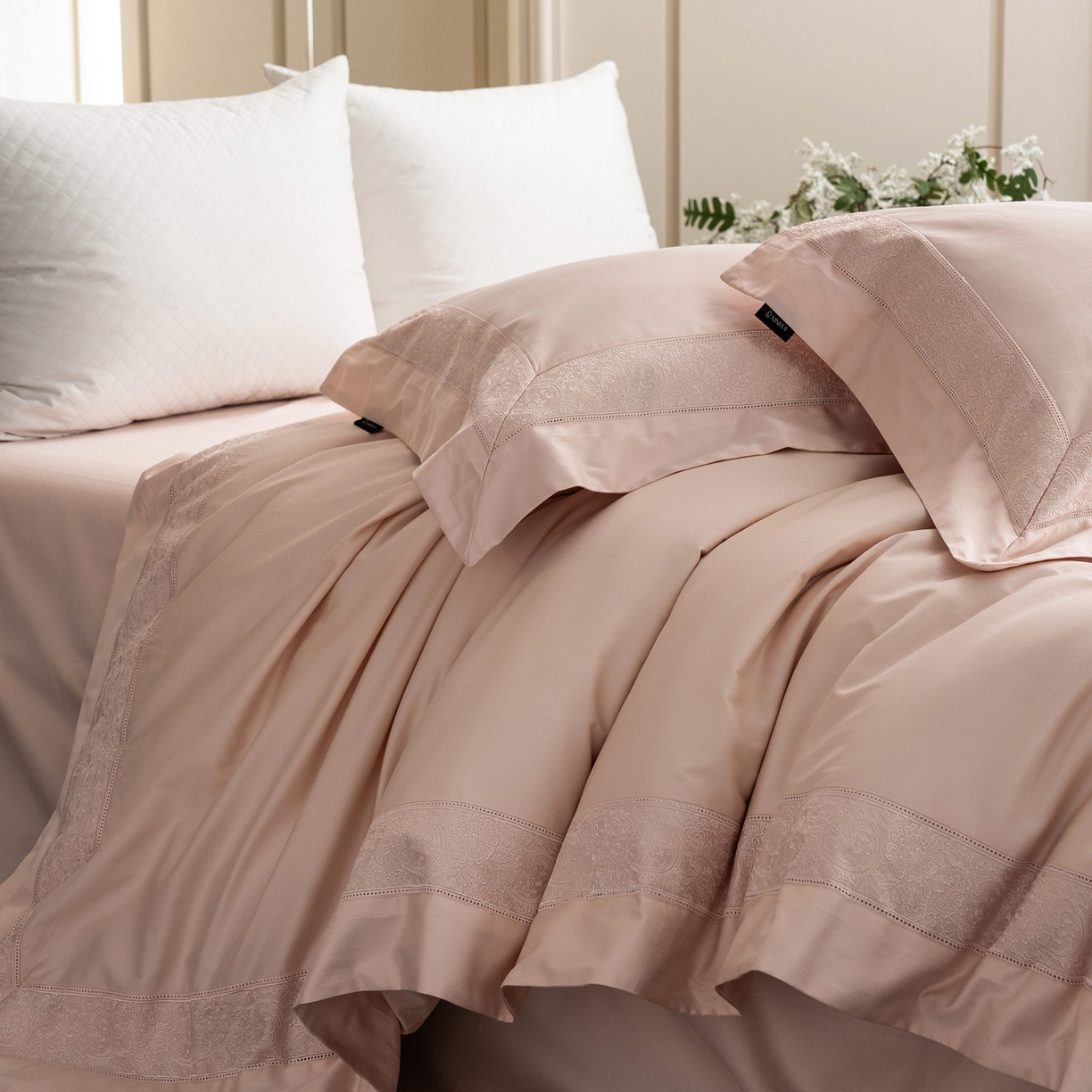 91家纺网 家纺一手货源 找家纺 （总）馨蕊家居 2026新款100S全棉纯棉高定高精密刺绣四件套-兰芙