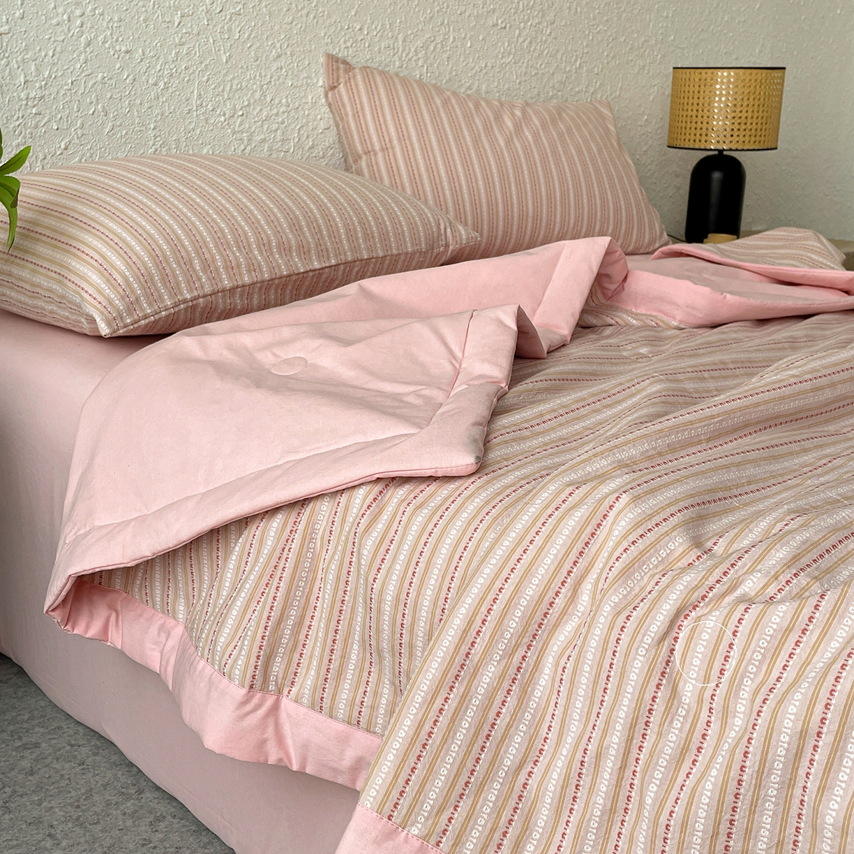 91家纺网 家纺一手货源 找家纺 （总）绒城 2026新款棉色织提花水洗棉大豆夏被夏凉被空调被-摩卡