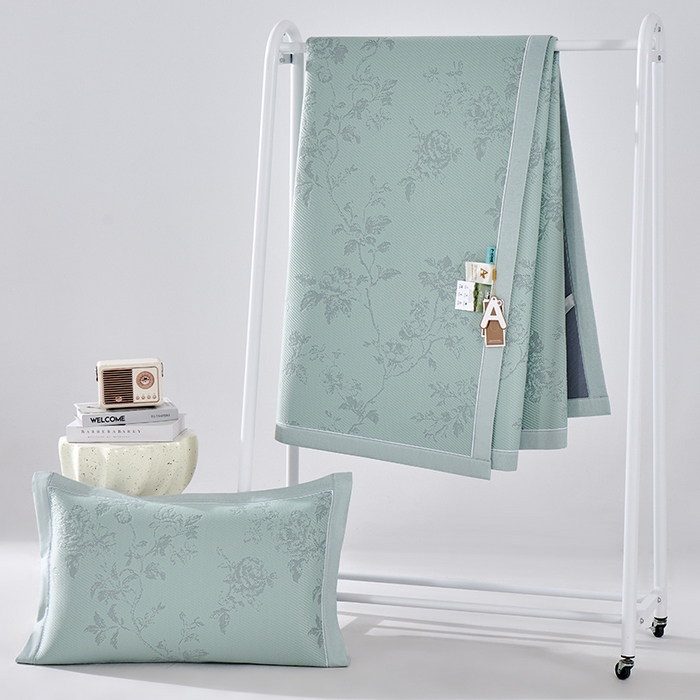 91家纺网 家纺一手货源 找家纺 小牛席业 2026新款牡丹花蔓冷感豆豆席凉席席子 牡丹花蔓-抹茶