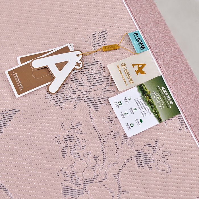 91家纺网 家纺一手货源 找家纺 小牛席业 2026新款牡丹花蔓冷感豆豆席凉席席子 牡丹花蔓-粉色