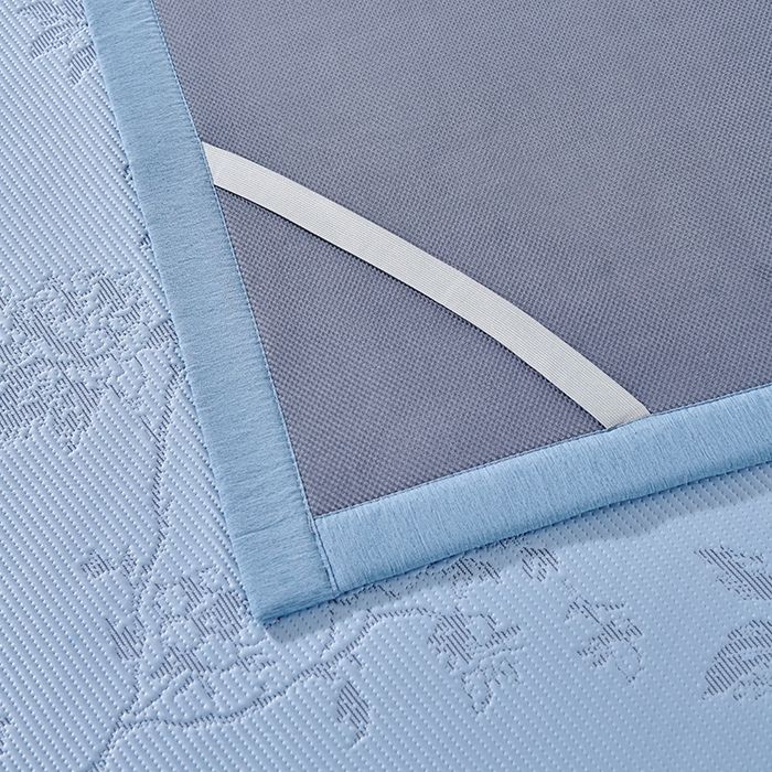 91家纺网 家纺一手货源 找家纺 小牛席业 2026新款牡丹花蔓冷感豆豆席凉席席子 牡丹花蔓-蓝色