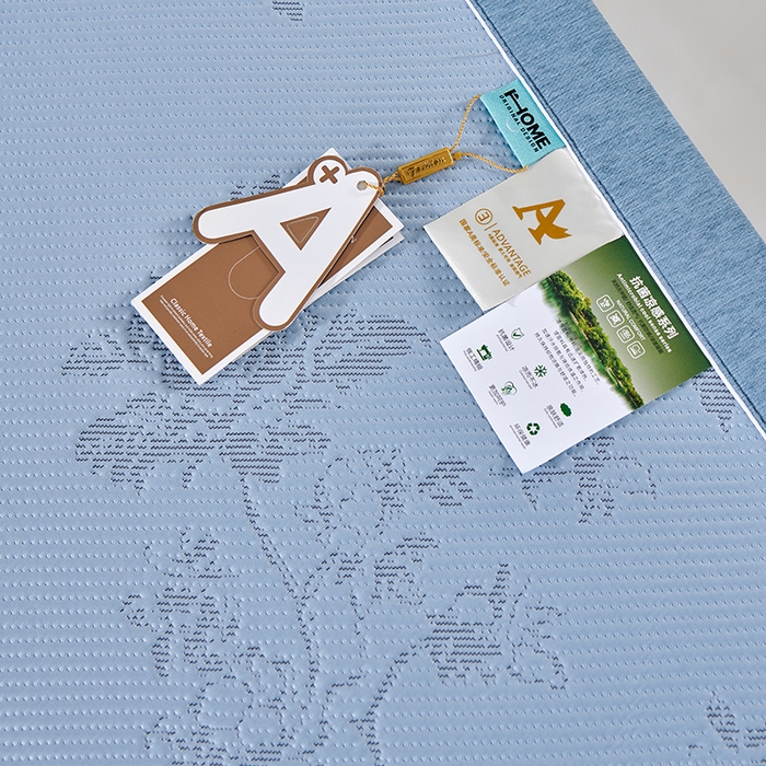 91家纺网 家纺一手货源 找家纺 小牛席业 2026新款牡丹花蔓冷感豆豆席凉席席子 牡丹花蔓-蓝色