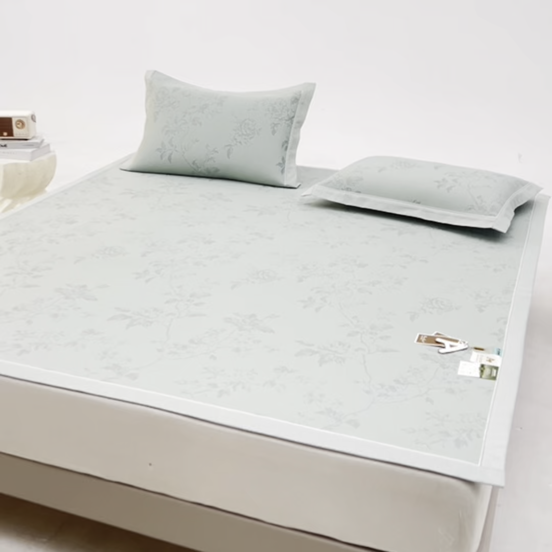 91家纺网 家纺一手货源 找家纺 小牛席业 2026新款牡丹花蔓冷感豆豆席凉席席子 牡丹花蔓-抹茶