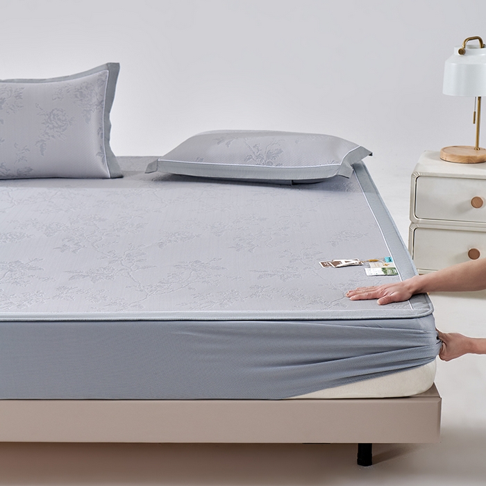 91家纺网 家纺一手货源 找家纺 （总）小牛席业 2026新款牡丹花蔓冷感豆豆席凉席席子-（床笠款）凉席藤席冰藤席冰丝席竹席乳胶席