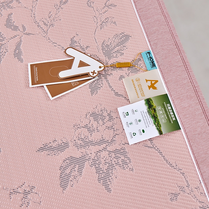 91家纺网 家纺一手货源 找家纺 小牛席业 2026新款牡丹花蔓冷感豆豆席凉席席子-床笠款 牡丹花蔓-粉色