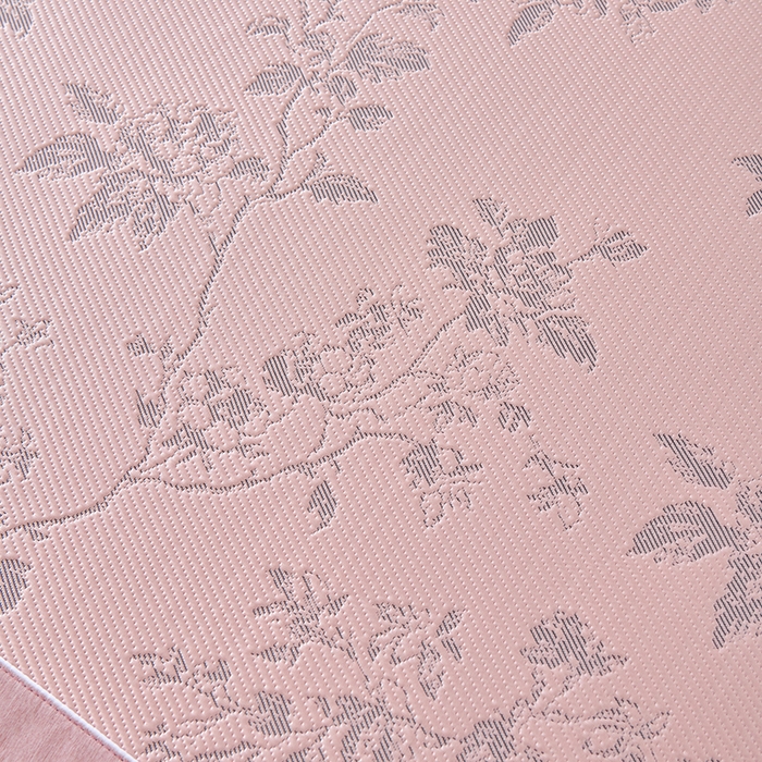 91家纺网 家纺一手货源 找家纺 小牛席业 2026新款牡丹花蔓冷感豆豆席凉席席子-床笠款 牡丹花蔓-粉色