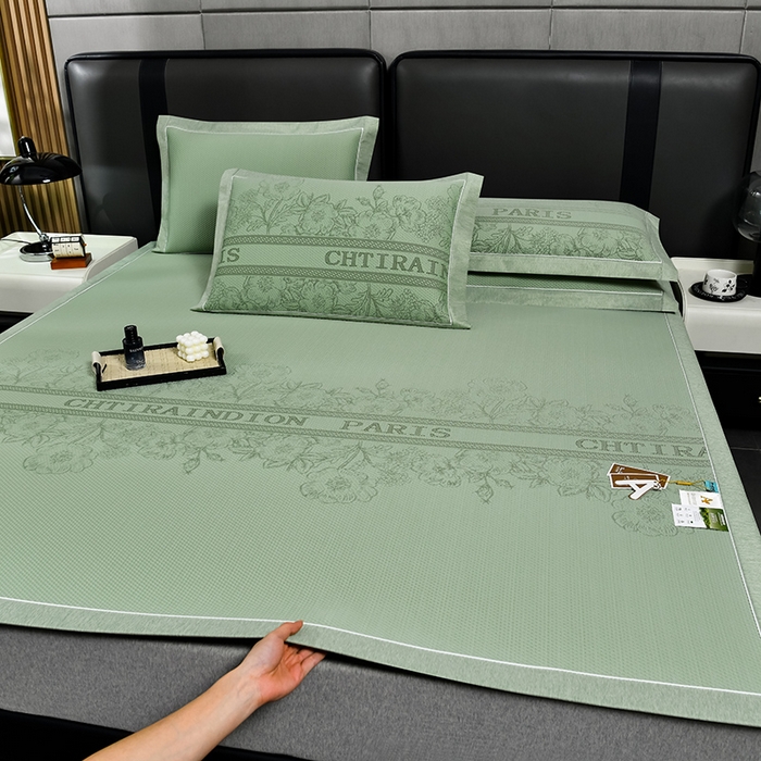 小牛席业 2026新款蔷薇冷感豆豆席系列凉席席子 蔷薇-绿色