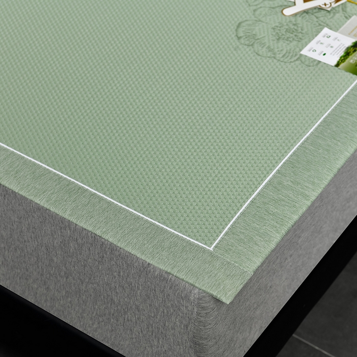 91家纺网 家纺一手货源 找家纺 小牛席业 2026新款蔷薇冷感豆豆席系列凉席席子 蔷薇-绿色