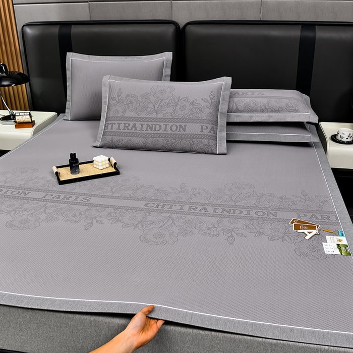 小牛席业 2026新款蔷薇冷感豆豆席系列凉席席子 蔷薇-灰色