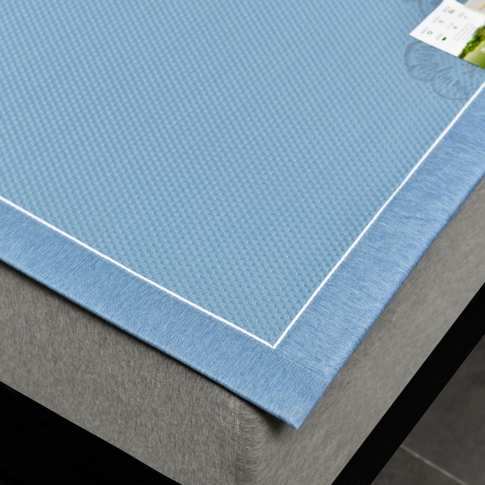 91家纺网 家纺一手货源 找家纺 小牛席业 2026新款蔷薇冷感豆豆席系列凉席席子 蔷薇-蓝色