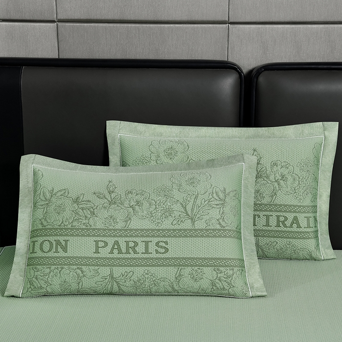 91家纺网 家纺一手货源 找家纺 小牛席业 2026新款蔷薇冷感豆豆席系列凉席席子 蔷薇-绿色